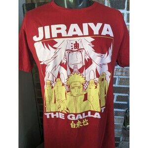 Naruto Shippuden Collection Jiraiya The Gallant Shirt Red Large Gutsy Ninja
